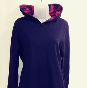 Black Hooded Lined Sweatshirt